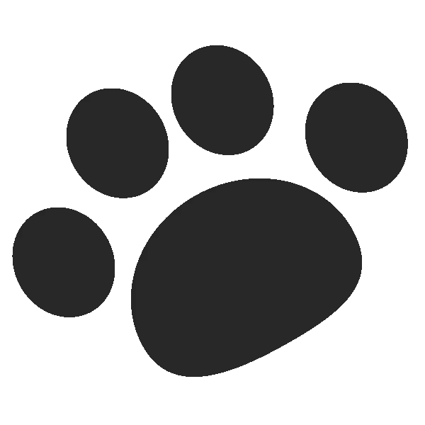 cute dog and footprint black 1